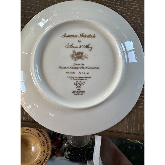 Four Lenox Natures Collage Plate Collection By Catherine McClung 8 inches - Picture 2 of 8